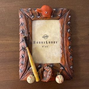 Hobby Lobby Baseball Glove Bat Ball 4” x 6” Picture Photo Frame (9.5” x 6.5”)